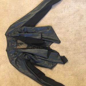 PRICE DROP Vegan leather & lace jacket
